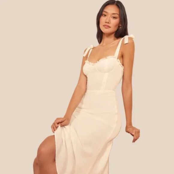 Reformation Nikita Dress in Ivory - Picture 1 of 6